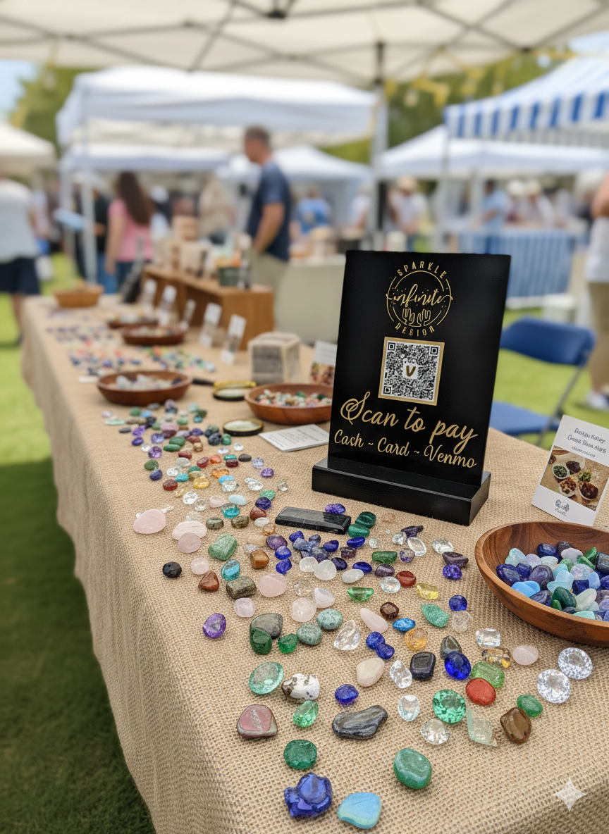 Fully Customizable Business Payment Sign - Branded Logo & QR Code Display