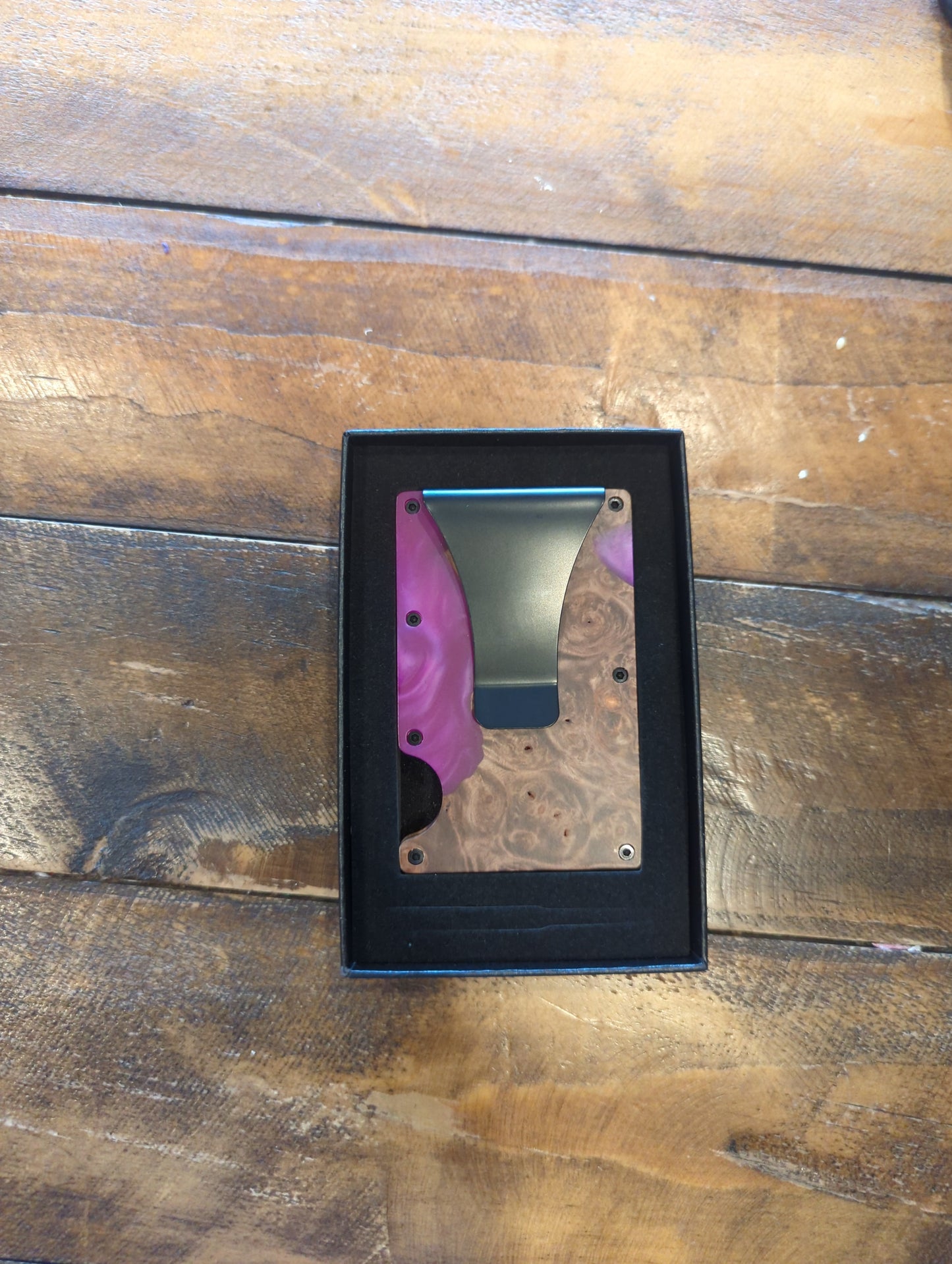 Wood & Purple Resin Wallet