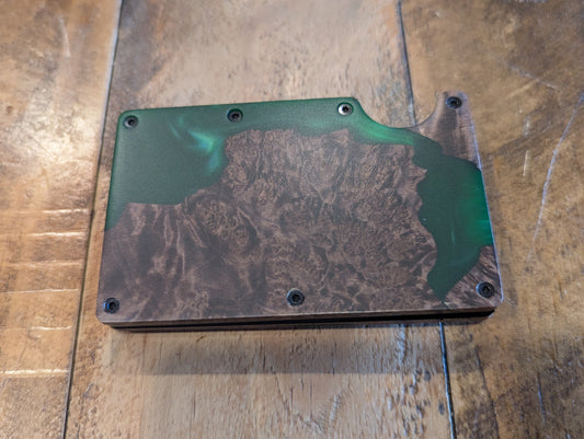Wood & Green Resin Wallet