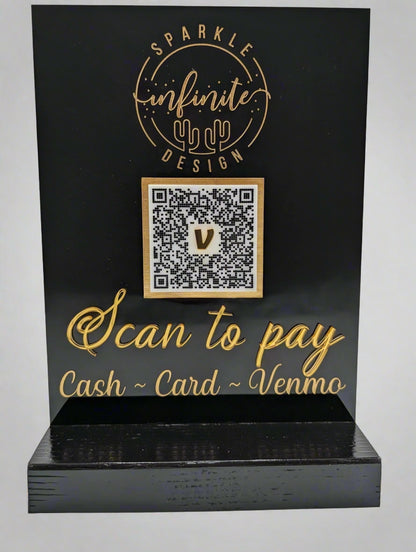 Fully Customizable Business Payment Sign - Branded Logo & QR Code Display