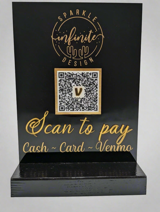 Fully Customizable Business Payment Sign - Branded Logo & QR Code Display