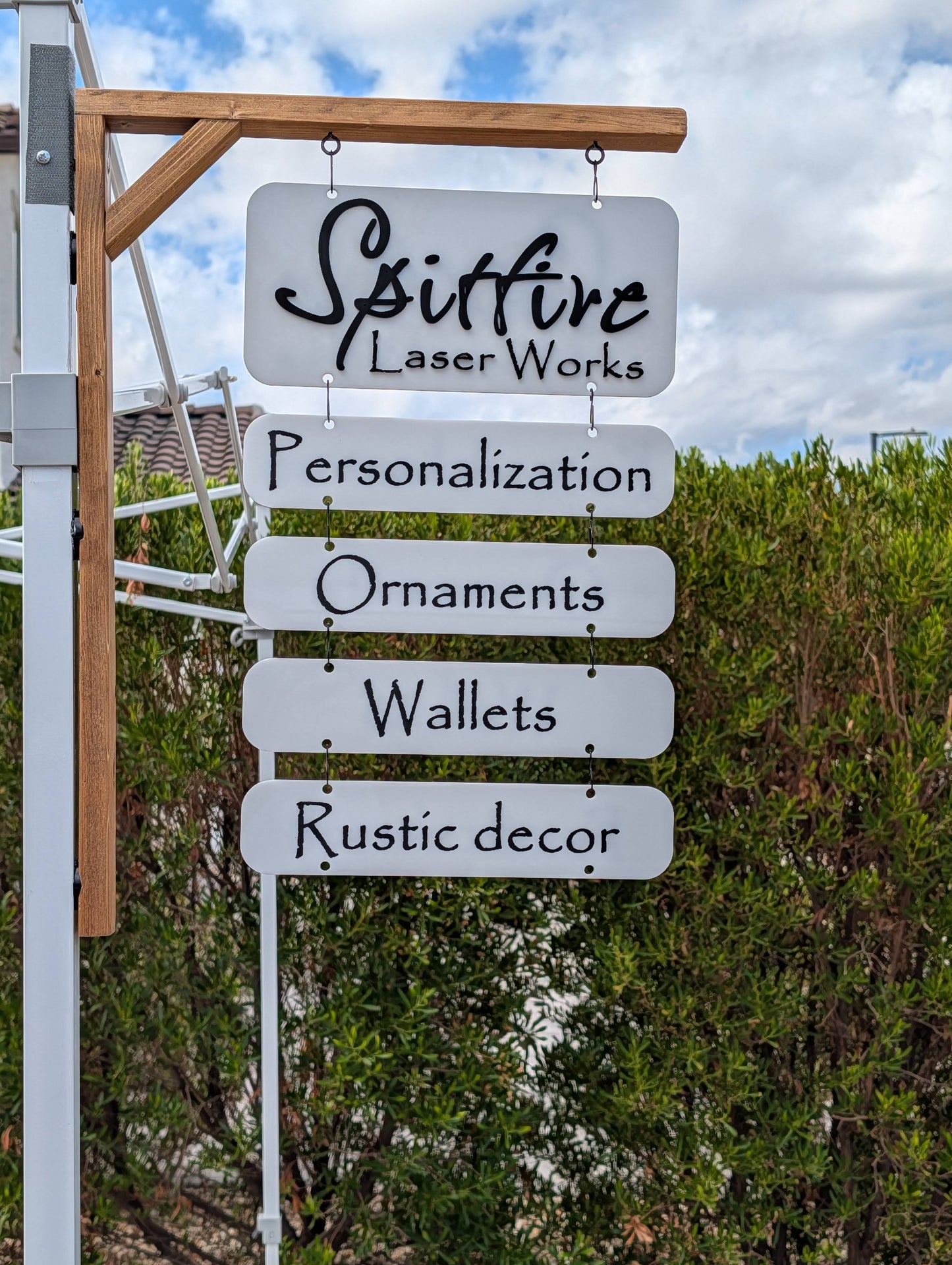The Ultimate Market Sign: Fully Customizable Hanging Shop Sign with Magnetic Tent Mount