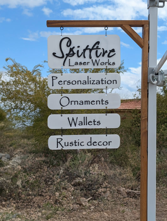 The Ultimate Market Sign: Fully Customizable Hanging Shop Sign with Magnetic Tent Mount