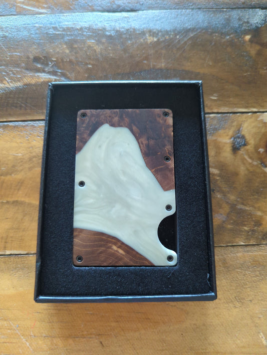 Wood & White Resin Wallet