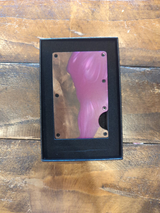Wood & Purple Resin Wallet