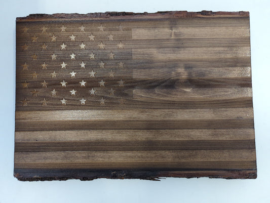 American Flag - Live Edge Engraving