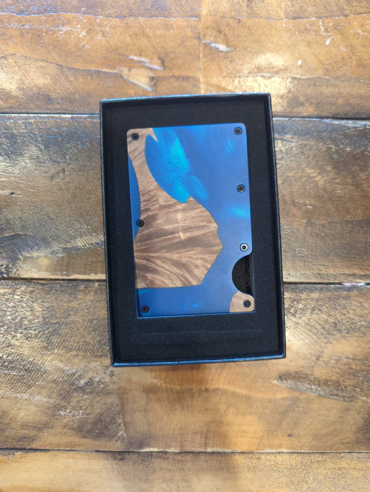 Wood & Blue Resin Wallet