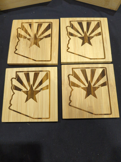 Bamboo Coaster Set (4PK) w/ holder